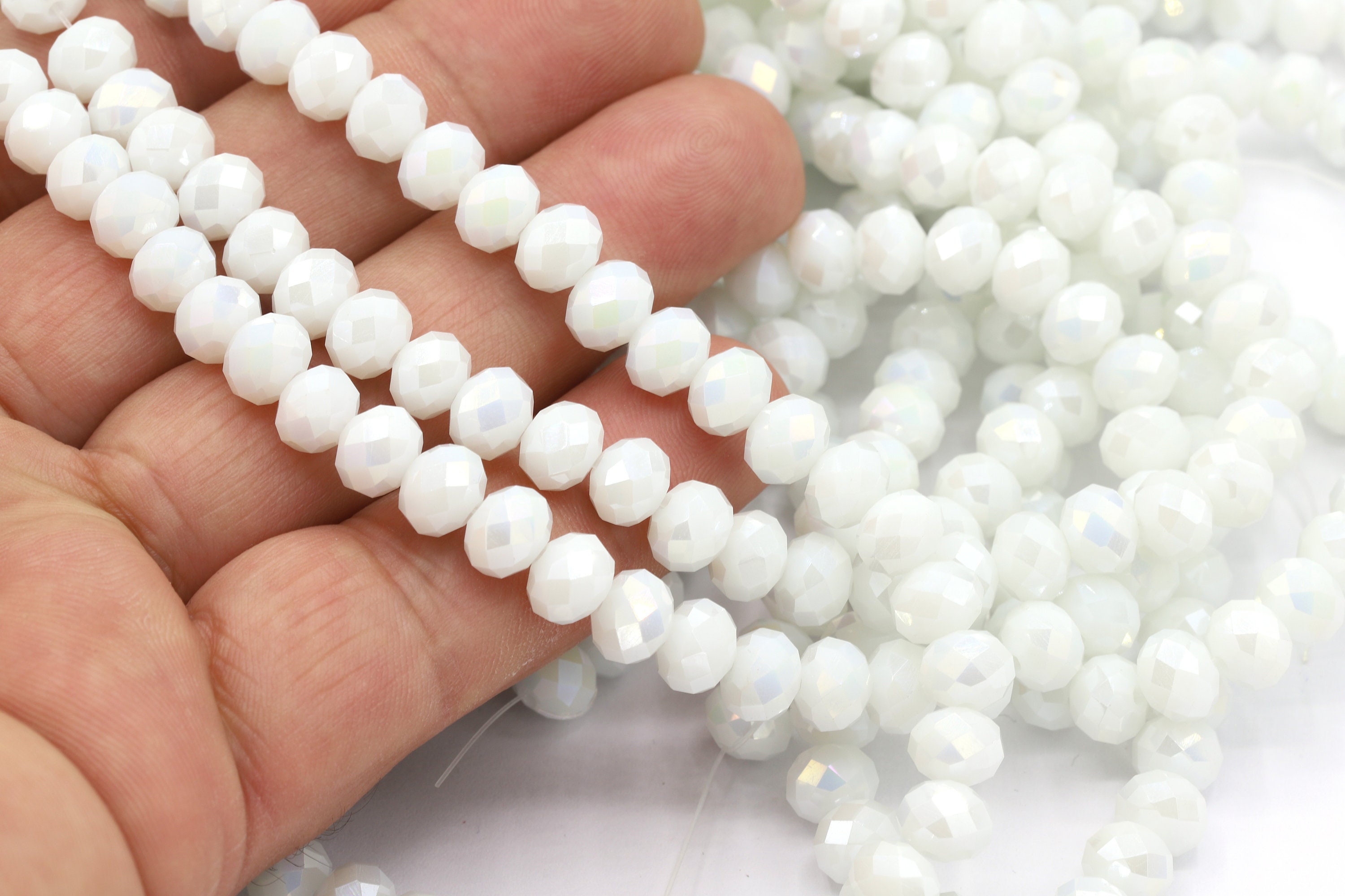 8mm Crystal Beads 1 Strand 66 Pcs Rondelle Crystal Bead Etsy UK