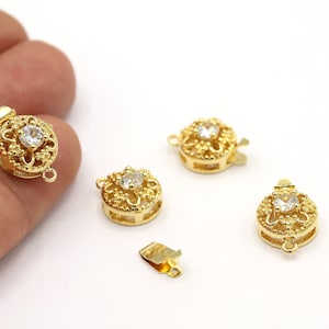 12 x 18 mm 24 K glänzendes Gold überzogener Karabiner-Verschluss, Hummer,Verschluss, Vergoldete Spangen, Vergoldeter Karabiner, Schmuckherstellung, Schmuckherstellung - MGN83