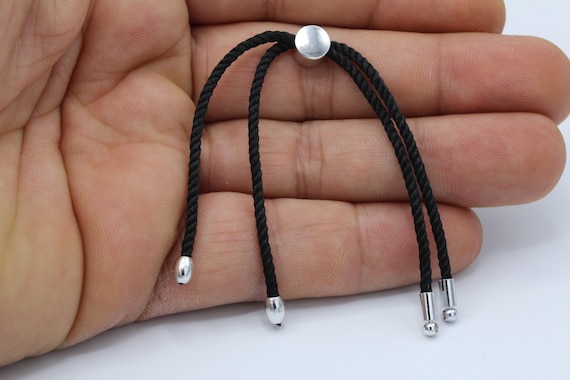 Finish Nail Bracelet Rhodium on Silver Adjustable Length Finish Nail Bracelet Rhodium on Silver Adjustable Length