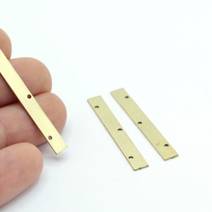 5x40mm Raw brass Bar , Long Rectangle Bar,  Stamped Bar Charms , Pendant Bar  - RAW434