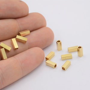 3x8mm Raw brass  Spacer Beads , pipe Spacer Beads  - RAW-407