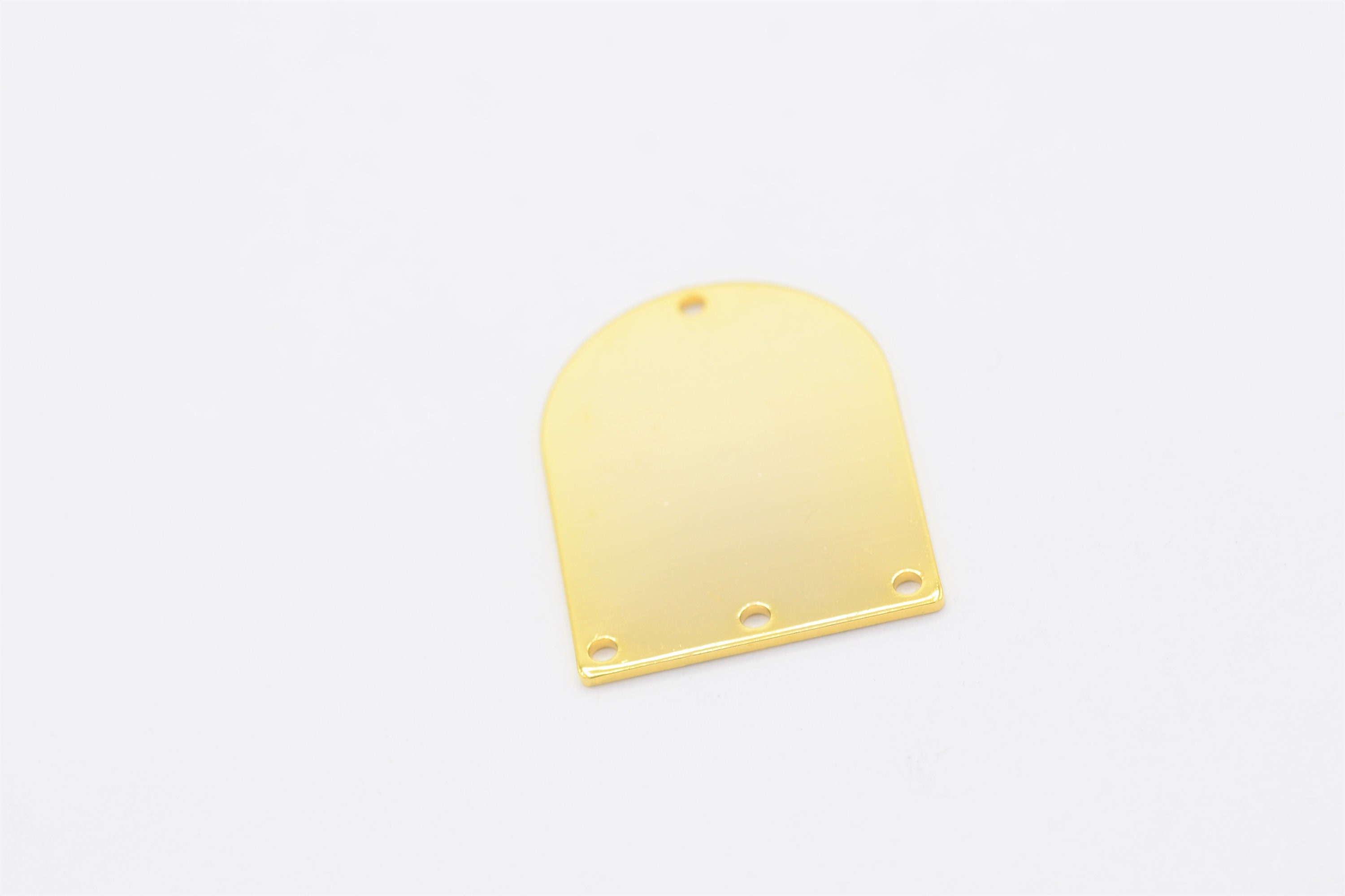21x28mm 24 K Shiny Gold Plated D Shape Charms , 3 Hole, GLD