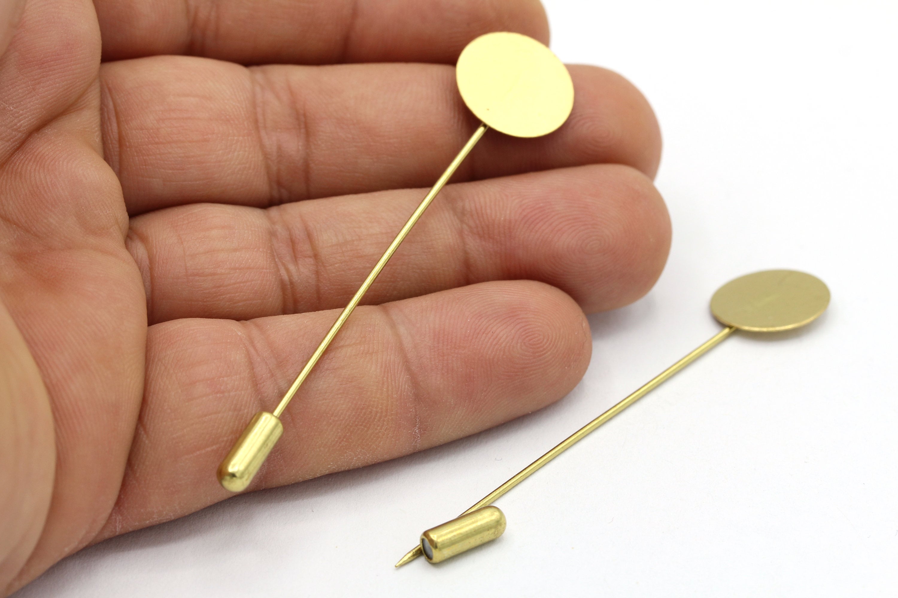 63mm Raw Brass Brooch Pins , Stick Pins - RAW200 - Etsy