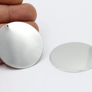 40mm Rhodium Plated Round Disc , Stamping Blank , Coins - RDM51