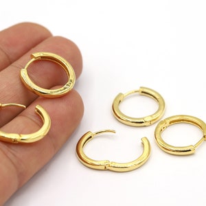 19mm 24 K Shiny Gold Plated Earring Findings, Dainty Hoops, Gold Earring Clasps, Gold Earring Earlier, Earring Leverback, Earrings - GLD2172
