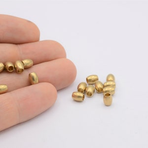 5x6mm Raw brass  Spacer Beads , Oval Spacer Beads  - RAW-402