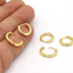 13mm 24 K Shiny Gold Plated Earring Findings, Dainty Hoops, Gold Earring Clasps, Gold Earring Earlier, Earring Leverback, Earrings - GLD2170