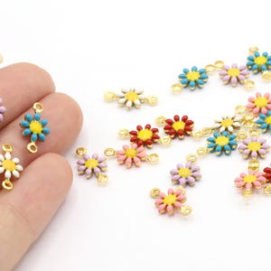 7x13mm 24 K Shiny Gold Plated Flower Bracelet Findings, Flower Pendant, Flower Charm, Flower Necklace, Bracelet Findings - GLD2421