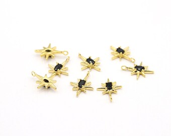 アクセサリー  ORDER SOLID STAR WITH PAVE CZ New Iced Out Star Cross Pendant Necklace Black Color CZ Cubic