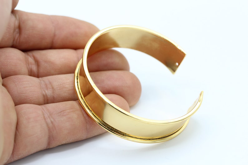 Bracelet Bangle 15x155mm Channel Size 12mm Shiny Gold Plated Cuff Bangle GLD399 Cuff Channel Bracelet