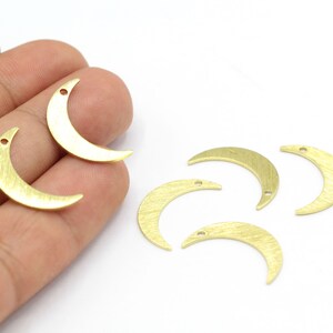 13x22mm Raw Brass half Moon  pendant,- RAW462