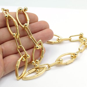 16x33mm 24 k Shiny Gold Plated  chain , Bulk Chains - CHN341