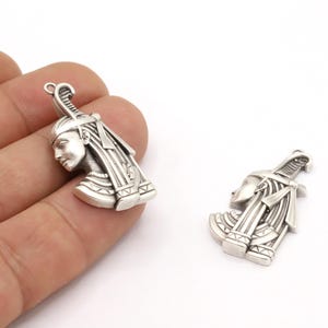 20x35,5mm Antique Silver Plated Pharaoh Charms, Antqiue Silver Plated Medallion, Medallion Charms, Medallion Pendant - TS865
