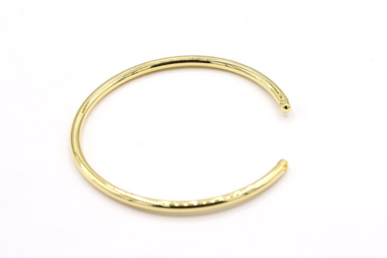 GLD268 Hammared Cuff Bracelet Cuff Bangle 3x60mm 24 k Shiny Gold Plated Hammared Bangle