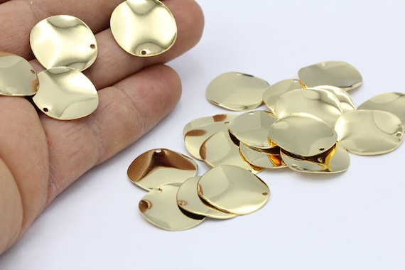 20mm 24 K Shiny Gold Plated Circle Disc Stamping Blank Coins