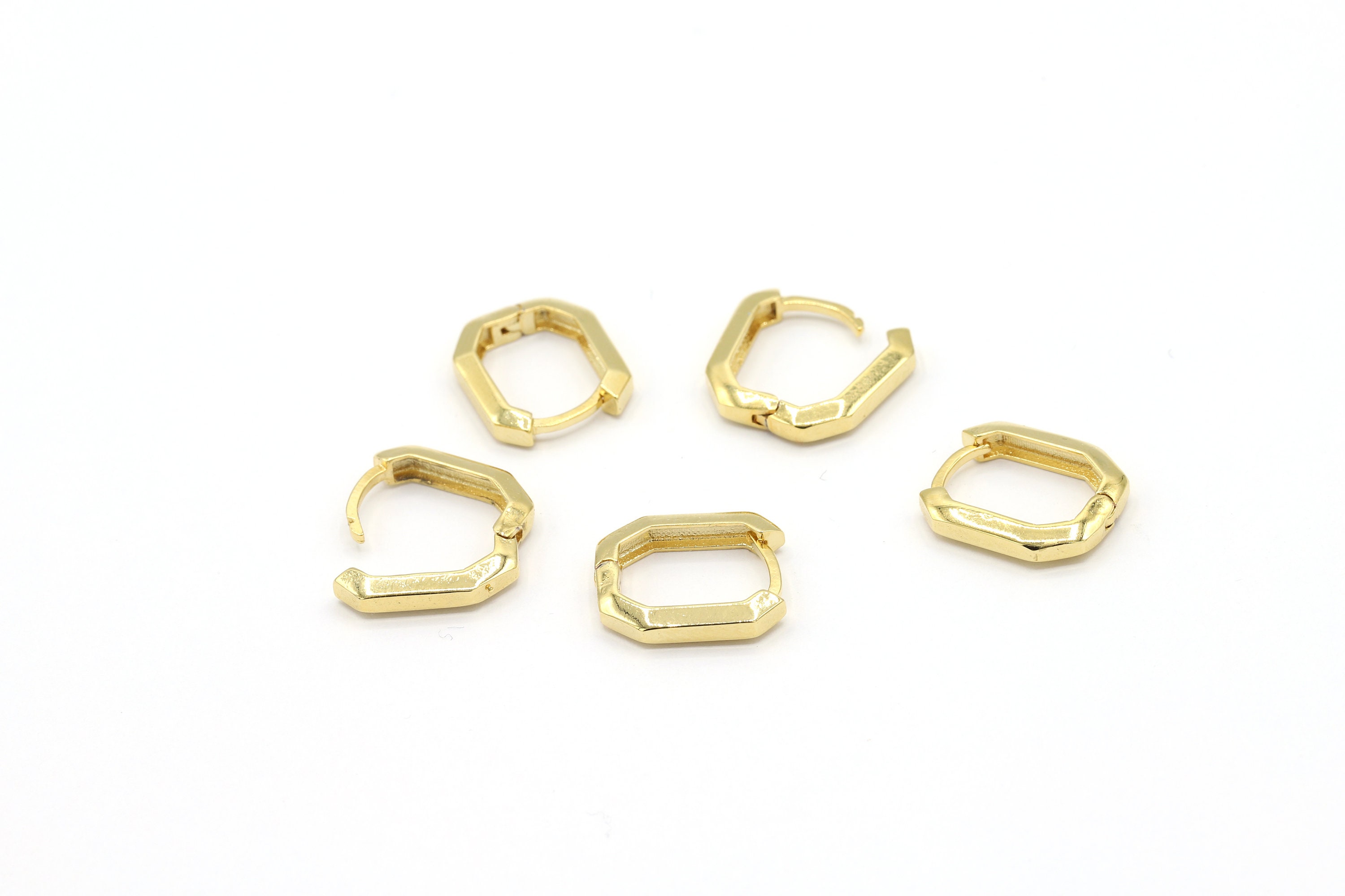 14x17mm Rhodium Plated Earring Findings, Dainty Hoops