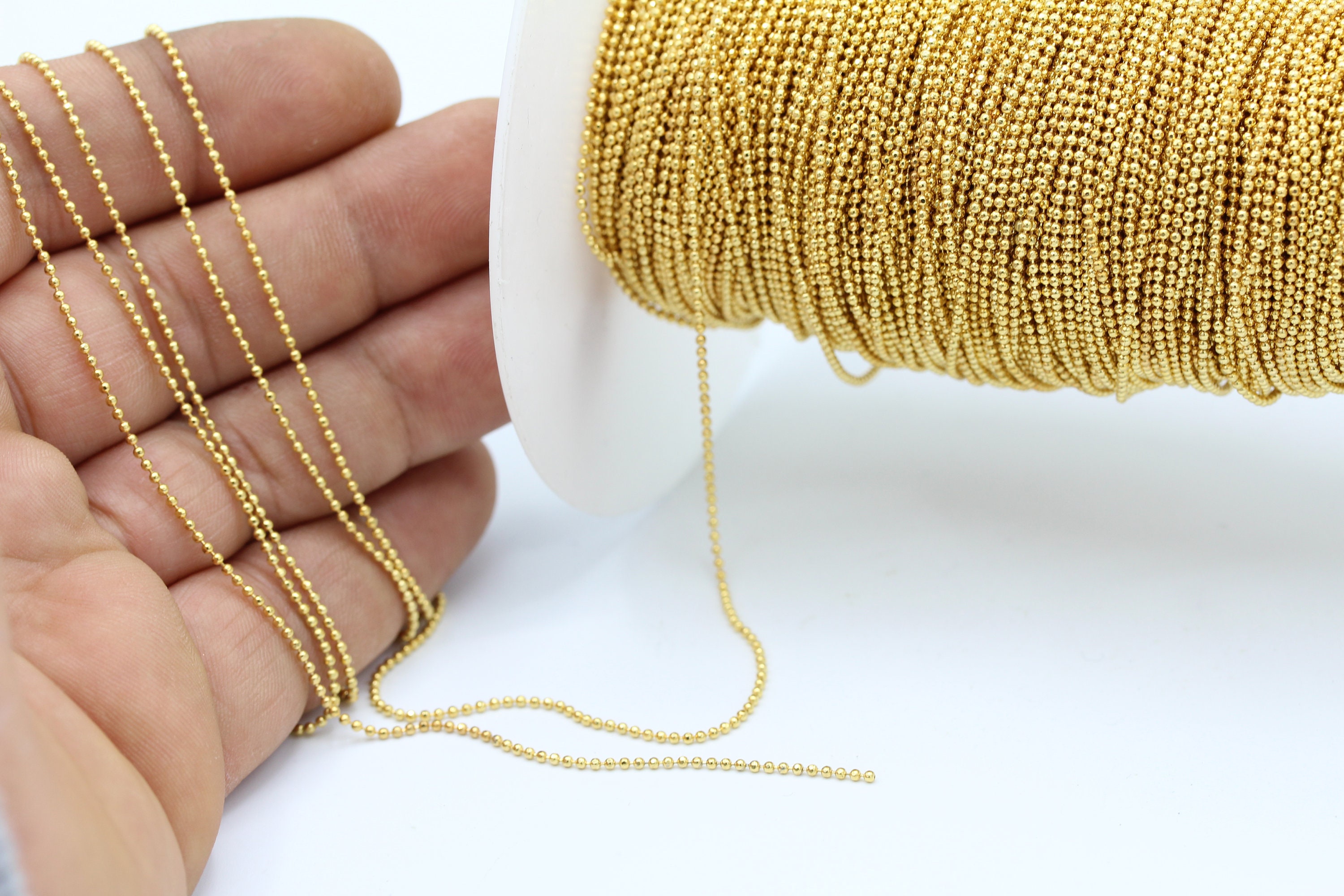 12mm 24 k Shiny Gold Plated Ball Chains Faceted Ball Chains Etsy