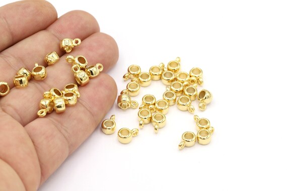 6 5x9mm 24 K Shiny Gold Plated Pendants Charms Gold Plated Charms Gold Plated Pendant Charm Gold Plated Round Charms Rounds GLD1954
