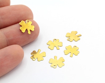 10x10mm Raw Brass Flower Charms - RAW19