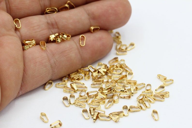 GLD49 6mm 24 k Shiny Gold Plated Pendant Bail