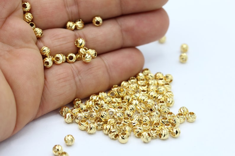45mm 24 K Shiny Gold Plated Laser Cut Beads Gold Plated Etsy