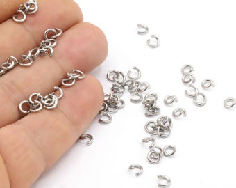 1 x 7 mm Anillos de salto de acero inoxidable, Anillo de salto de acero, Anillo de salto para joyería - TS267
