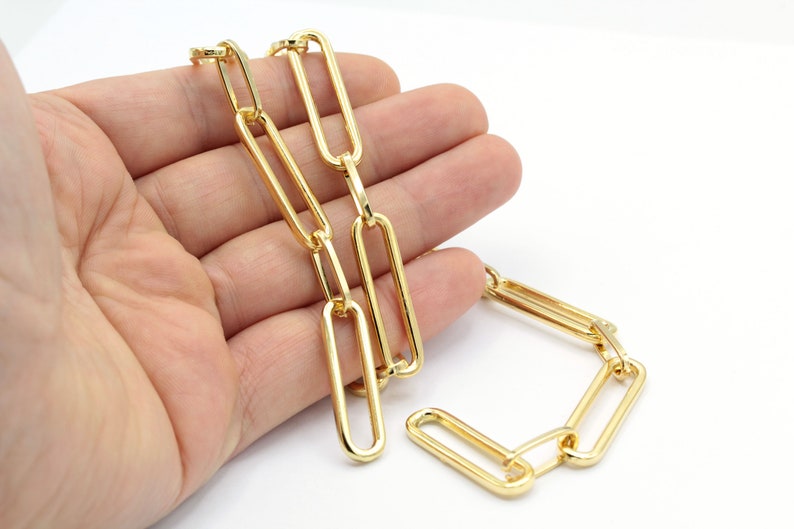 9x33mm 24 k Shiny Gold Plated chain , Bulk Chains CHN339 image 1