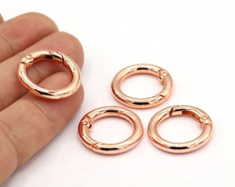 24mm Rose Gold Plated Key Chain Ring, Split Key Ring, Key Chain ,Swivel Clasps, Craft Supplies, Rose Gold Plated Findings - RSG898