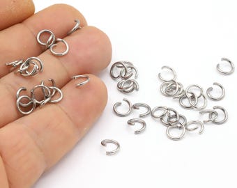 Anillos de salto de acero inoxidable de calibre 18 de 5 mm, anillo de salto de acero, anillo de salto para joyería - TS266