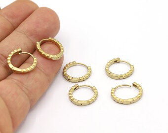Componentes para pendientes de latón sin tratar de 15 mm, aros delicados, cierres para pendientes de latón sin tratar, cierres para pendientes de latón sin tratar, cierres de palanca para pendientes, pendientes - RAW646