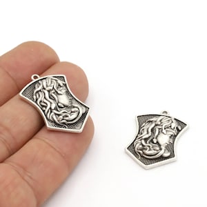 19x29,5mm Antique Silver Plated Pharaoh Charms, Antqiue Silver Plated Medallion, Medallion Charms, Medallion Pendant - TS870