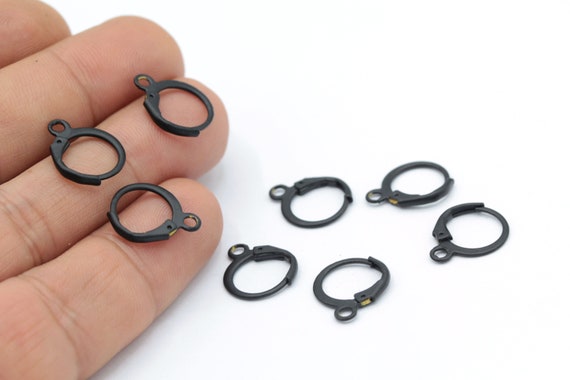 Black Plated Leverback Earring Findings Plain Leverback Finding