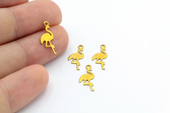 7x14mm Raw Brass Flamingo Charms - RAW6 - Etsy 日本