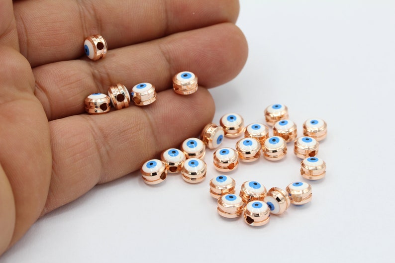 6x7mm Rose Gold Plated Eye Charms Evil Eye Charms Bracelet Etsy