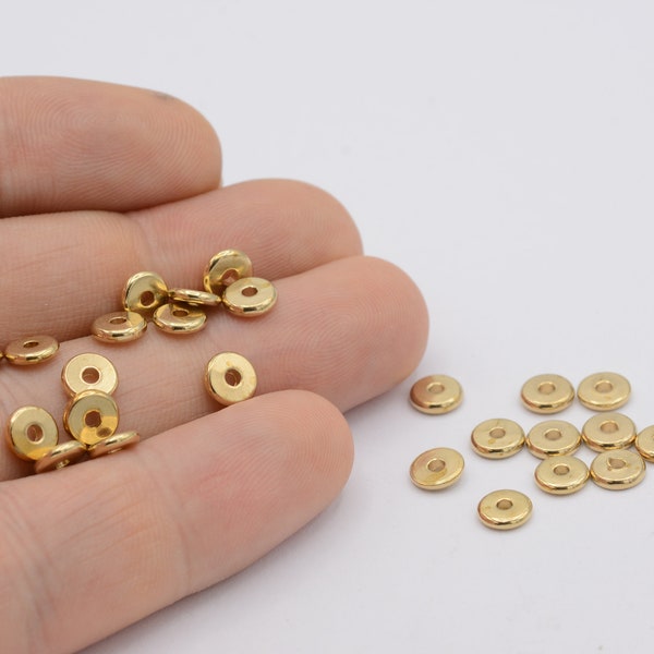 6mm Raw Brass Round Beads , Industrial Spacer Beads ,  Round Beads , Rondelle Beads , Raw Brass Findings - RAW-403