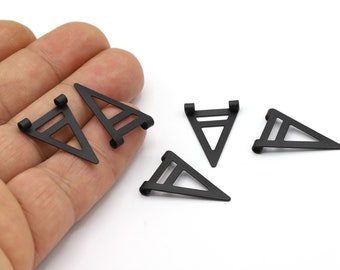 17x25mm Black Plated Triangle Charms, Black Plated Necklace, Black Plated Triangle Pendant, Triangle Charms, Triangle Pendant - TS832
