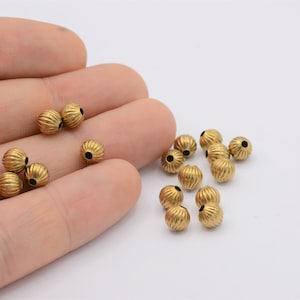 6mm Raw brass Laser Cut Beads  - RAW-401