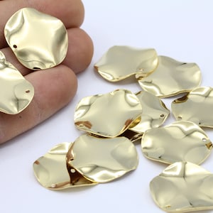 25mm 24 k Shiny Gold Plated Circle Disc , Stamping Blank , Coins - GLD301