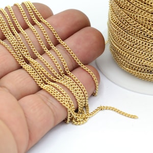 2x3mm 24 k Shiny Gold Plated Chains , round Chains ,thin necklace chain - CHN354