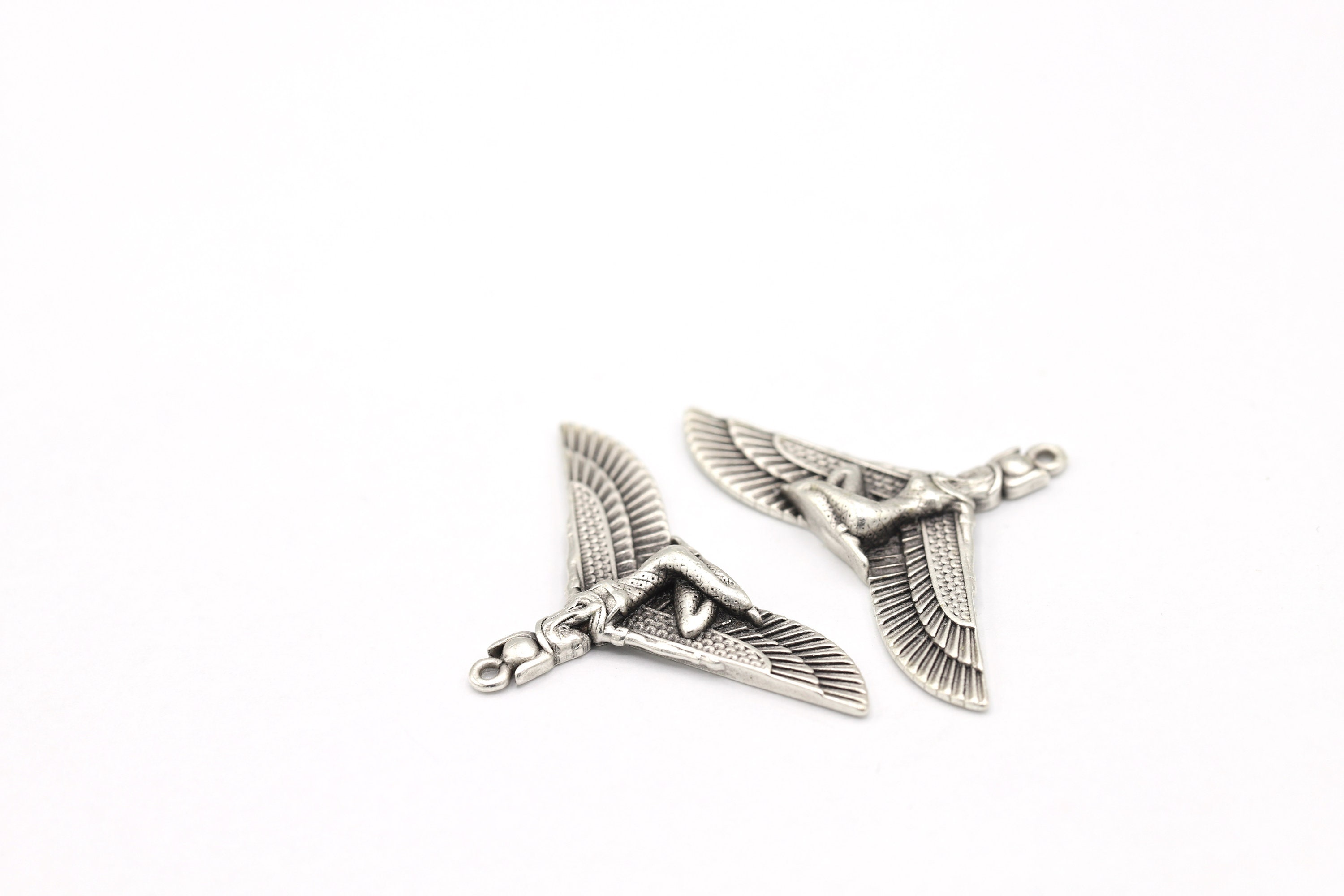 【楽ギフ_のし宛書】 Silver Antique 25x44mm Plated Pendant Eagle Egyptian 工芸品