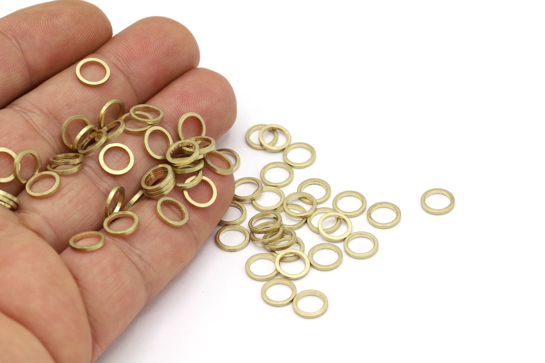 10mm Raw Brass Closed Ring, Raw Brass Circle, Brass Rings, Earring ...