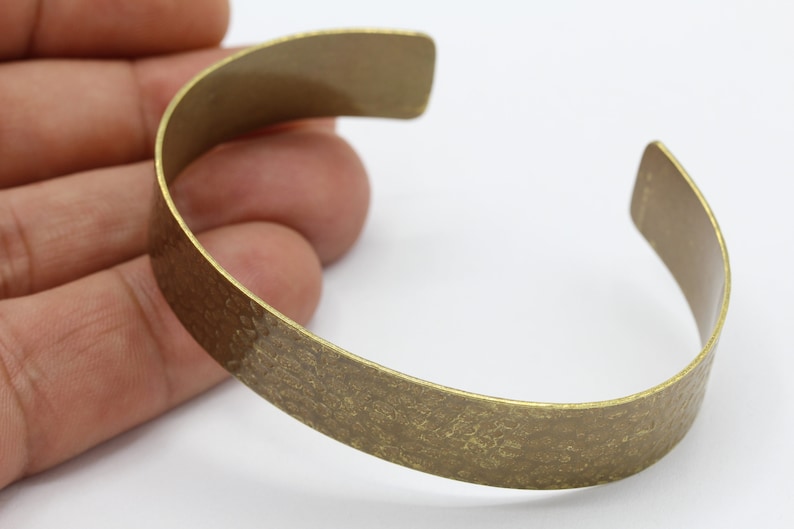 Cuff Bangle 15x160mm Raw Brass Hammared Bangle RAW310 Hammared Cuff Bracelet