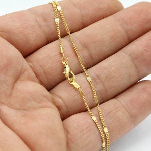 1,5mm 24 k Shiny Gold Plated Finished Chain, Finished Necklace, Gold Plated Ready-Made Necklace, Gold Plated Soldered Chain - GLD674