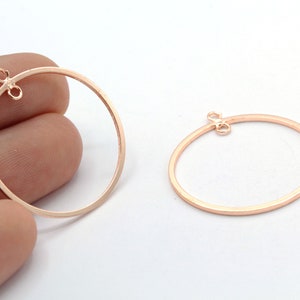 30mm Rose gold Plated Earring Hoop , Earring Findings, Hoop Earrings , Necklace Findings - RSG228