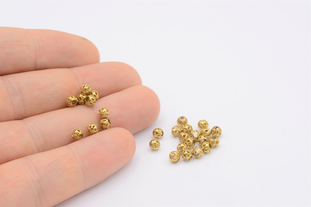 3,5mm Raw Brass Laser Cut Beads RAW399 Etsy