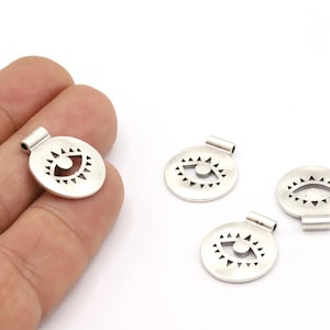 17,5x20,5mm Antique Silver Plated Pharaoh Charms, Antqiue Silver Plated Medallion, Medallion Charms, Medallion Pendant - TS867