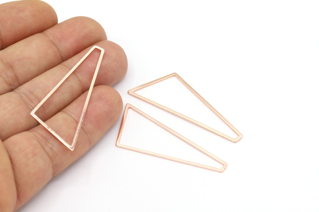 22x43mm Rose Gold Plated Geometric Charms, Chevron, Earring Findings