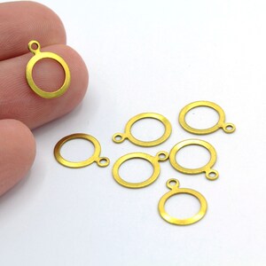 10x13mm Raw Brass Round Charms - RAW20