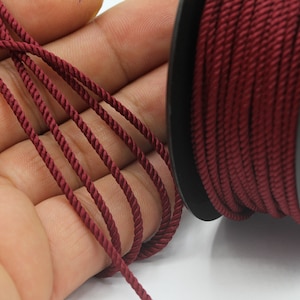 16,5 feet ( 5 meters ) 2mm Cotton Rope , Cotton Cord , Twisted Cotton Cord , Yarn , Macreme Cord , %100 Cotton Cord - MB39