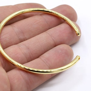 3 x 60 mm 24 k glänzender vergoldeter Hamared Armreif, Manschetten-Armreif, Hamared-Manschettenarmband - GLD268